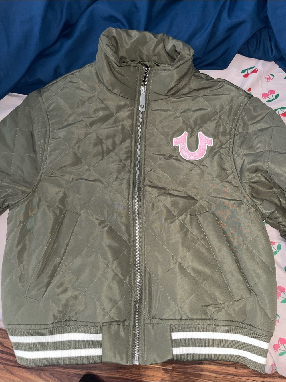 Woman’s true religion, varsity bomber jacket brand new with tags size small